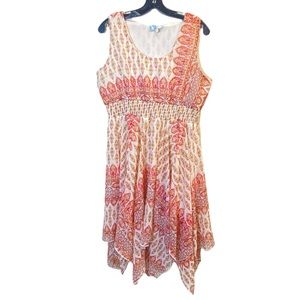 J Gee Dusty Rose Sleeveless Spring  Summer  Shark Bite Hemline Dress Size PL